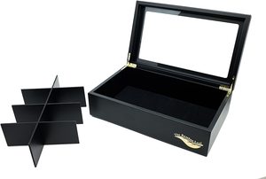 <span class=keywords><strong>Scatola</strong></span> per tè in bambù nero di alta qualità con finestra in acrilico, 8 scomparti, organizer di lusso in <span class=keywords><strong>legno</strong></span> per bustine di tè, per piano di lavoro della cucina - Product Image 6