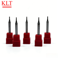 Fraise à queue en carbure à rayon d'angle micro-diamètre, mini fraise CNC à bout arrondi, pour moules et rainures fines, revêtement TiAlN noir, lot de 10 pièces