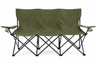 Chaise de camping pliante NBT Outdoor pour 3 personnes, banc extérieur triple avec porte-gobelets doubles, chaise de camping pliable 3 places