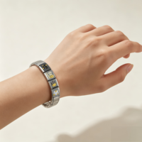 Bracelet à breloques italien en acier inoxydable argenté 9 mm, motif Smiley Emoji avec message positif, ensemble DIY interchangeable, vente en gros