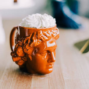 थोक नए क्रिएटिव 3डी डेविड आकार के कॉफी सिरेमिक मग कस्टम वैयक्तिकृत हाथ से पेंट किए गए बड़े चीनी मिट्टी के चाय कप दूध मग - Product Image 3