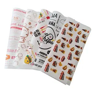 Papel de embrulho de hambúrguer resistente a óleo, papel de embrulho de alimentos de vendas com impressão de logotipo personalizado