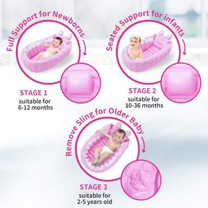 Inflatable Baby Bathtub Foldable Rabbit Design Infant <b>Shower</b> Tub with <b>Hook</b> for Newborn Toddler - Product Image 4