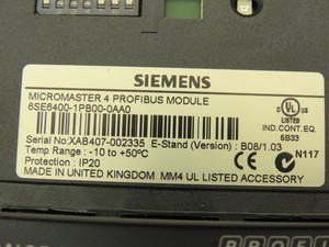 Mới và độc đáo PLC 6se64001pb000aa0 micromaster 4 VFD quá trình lĩnh vực xe buýt Profibus mô-đun PLC lập trình điều khiển - Product Image 2