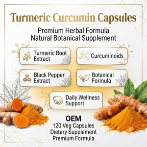 Cápsulas de Cúrcuma y Curcumina OEM ODM, GMP Halal, 120 Unidades, 1000 mg por Porción, 95 Por Ciento de Curcuminoides - Product Image 4