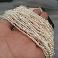 Perles d'eau douce petite taille, 1 pièce 1.8-2mm, en forme de pomme de terre, bon marché, graine de perles, brin ample, fabrication de bijoux, bracelets et colliers