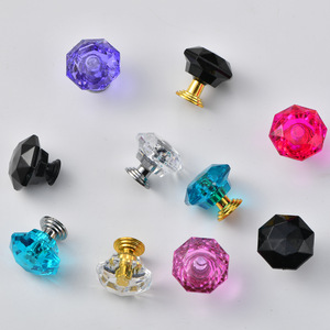 Modern Minimalist Colored Acrylic Single Hole Handle Geometric Furniture <b>Knob</b> For Wardrobe Bedroom Use - Product Image 2