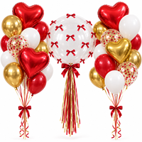 Ensemble de 46 ballons en papier avec nœuds, bulles et cœurs pour la décoration de mariage, d'anniversaire et de fête de la Saint-Valentin