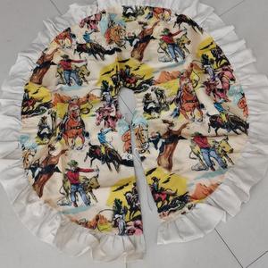 Custom/Wholesale Western Style Cow Print Christmas Tree <strong>Skirt</strong> 47 Inch Burlap Tree <strong>Skirt</strong> for Christmas Tree Decorations - Product Image 5