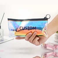 Offre Spéciale holographique pochette sacs pour emballage bijoux paillettes irisé fermeture éclair sac en plastique petite fermeture éclair Bolsa PVC Joyeria