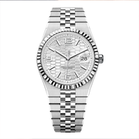 Montre classique pour homme, quartz, boîtier en alliage, cadran en verre minéral, 41 mm, étanche 30 m, bracelet en acier inoxydable, fermoir papillon