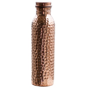 Traditional Design <b>Set</b> of 1 Hammered Copper Water Bottle With <b>2</b> Copper Bottle Premium Quality Copper Water Bottle for Sale - Product Image 6