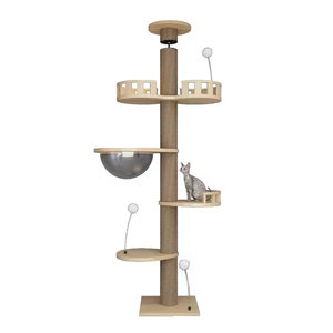 Torre de escalada para gatos de madera maciza de Sisal Natural de alta calidad de fácil instalación, suministros para mascotas, torre de árbol para gatos - Product Image 1