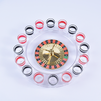 Jeu de roulette russe avec roue de roulette transparente et 16 verres à liqueur, fête amusante pour adultes
