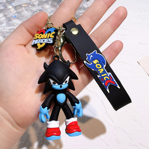 <span class=keywords><strong>Porte</strong></span>-clés en PVC 3D <span class=keywords><strong>Sonic</strong></span> personnalisé en gros, nouveau modèle, pendentif de voiture, anime, en silicone - Product Image 4