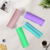 Vente en gros d'usine, étui à crayons en silicone cylindrique et porte-accessoires de papeterie pour l'école et le bureau, fabriqué en Chine
