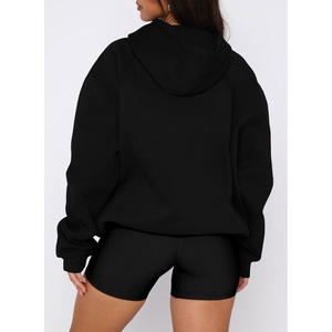 Sweat-shirt à capuche oversize pour femme, automne-hiver, doublure en polaire, coupe ample, confortable, style décontracté, style streetwear, 100% coton, 300 g/m² - Product Image 1