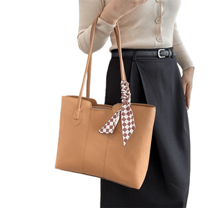 2025 New Arrival Women's Shoulder Bag Luxury PU Lining Vintage <b>Handbag</b> Popular Large Capacity Tote Bags with <b>Scarves</b> Wholesale - Product Image 2