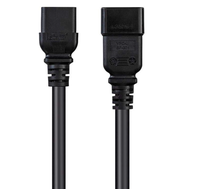Cable de Alimentación Industrial para Minería de 30 cm SJT 12AWG, Cable Calefactor de Cobre y PVC, Enchufe C19 a C20, Tipo PDU SF300-SF301