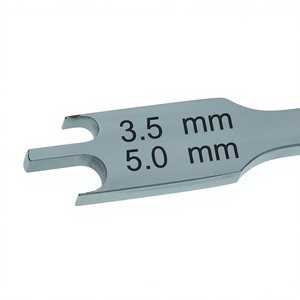 Optitech Healthcare Calibrador de Altura de Bracket Dental QR-7409 3.5mm 5.0mm Manual Plateado Instrumento Quirúrgico Clase I 18 Posiciones de Mandíbula - Product Image 1