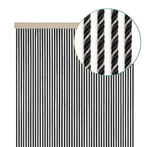 Rideau moustiquaire 125x240 cm avec franges en cordon tressé couleur argent pour portes et fenêtres - Product Image 1