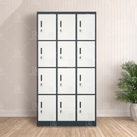 Armoire de rangement moderne en acier avec serrure à clé 6/9/12/15/18 portes pour garde-robe de personnel de salle de sport ou utilisation en atelier