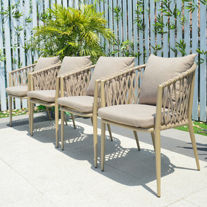 Suministro de fábrica, sillas nórdicas de ratán para exteriores, mesas de Metal para patio, balcón, <span class=keywords><strong>Hotel</strong></span>, ocio, muebles de exterior al aire libre - Product Image 1