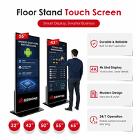 Afficheur numérique publicitaire sur pied LCD Android Quad Core 32/43/50/55/65 pouces avec WiFi et CMS Cloud