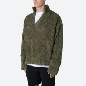 Suéter Personalizado de Forro Polar Cálido y Holgado para Hombre, Sudadera con Capucha 100% Poliéster Sherpa - Product Image 4