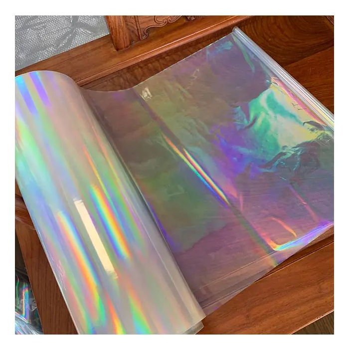 PET Laser Transparente Plain Holographic Rainbow Hot Filme De Laminação Térmica
