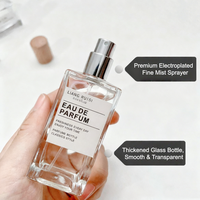Flacon de parfum vide en verre carré de luxe 30ml 50ml 100ml avec bouchon en bois naturel, vaporisateur de parfum