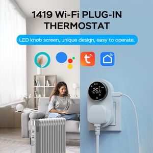 Thermostat électrique intelligent à brancher Affichage OLED Contrôle vocal et application Wi-Fi Maison Garage Voiture Hôtel Utilisation Systèmes de chauffage par le sol en plastique - Product Image 4