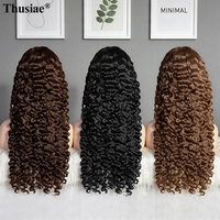 Perruque en cheveux vierges bruts bouclés birmans, alignement des cuticules, sans colle, avec dentelle frontale transparente, 100 % cheveux humains, vente en gros