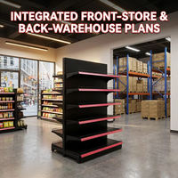 Étagère gondole double face Xingye, présentoir métallique personnalisé pour supermarché, prix d'usine pour aménagements de magasins de détail