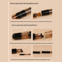 6-in-1 Einziehbarer Doppelseitiger Make-up-Pinsel Tragbarer Mini-Reise-Kosmetikpinsel Weicher Synthetikfaser-Gesichts- und Augen-Make-up-Pinsel