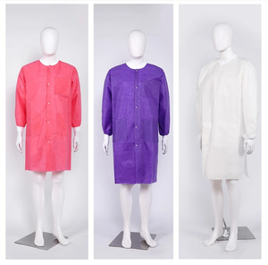 उद्योग सुरक्षा के लिए पॉलीप्रोपाइलीन नॉनबुने <span class=keywords><strong>SBPP</strong></span> डिस्पोजेबल लैब कोट - Product Image 2