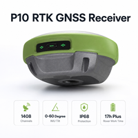 Penerima GNSS RTK P10 IP68 untuk Survei Luar Ruangan dengan Baterai 10000mAh dan Pengukuran Kemiringan IMU