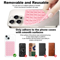 Support de Téléphone Double Face en Silicone à Ventouse, Support de Téléphone en Silicone Mains Libres pour Selfies et Vidéos