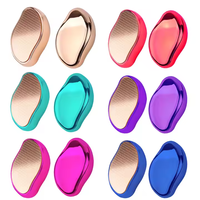 Lime à pied en verre nano électro-plaqué, personnalisable, colorée, brillante, pour éliminer les callosités et les peaux mortes, outils de pédicure pour les pieds