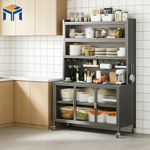 Modern Metal Multi-Layer Kitchen &amp; <strong>Dining</strong> <strong>Room</strong> <strong>Storage</strong> <strong>Cabinet</strong> for Oven Microwave Pots Pans and <strong>Dining</strong> <strong>Room</strong> Organization - Product Image 1