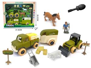 Juego <span class=keywords><strong>de</strong></span> tractor <span class=keywords><strong>de</strong></span> <span class=keywords><strong>juguete</strong></span> <span class=keywords><strong>de</strong></span> granja-Animales <span class=keywords><strong>de</strong></span> granja <span class=keywords><strong>de</strong></span> plástico, valla y vehículo <span class=keywords><strong>de</strong></span> granjero para desmontar con taladro-Camión <span class=keywords><strong>de</strong></span> <span class=keywords><strong>juguete</strong></span> con caballo - Product Image 4