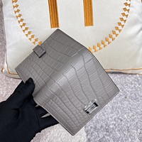Portefeuille personnalisable en cuir de crocodile véritable à 100 % pour homme, sac à main de luxe en cuir de créateur avec plusieurs emplacements pour cartes