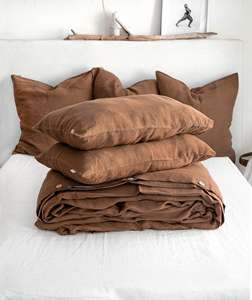 Vente en gros d'ensemble de <span class=keywords><strong>housse</strong></span> de <span class=keywords><strong>couette</strong></span> plate en <span class=keywords><strong>lin</strong></span> de tabac Fabricant | Commandes en gros de literie respirante | King Queen Full Twin Size disponible - Product Image 1