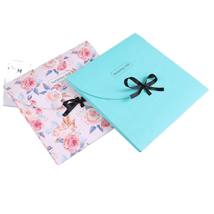 Surprise Gift Folder <b>Box</b> Floral Design With Ribbon Art Paper Rectangle Shape For Gift And Craft Use - Product Image 1