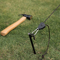 Poulies de tension réglables coupe-vent pour tentes de camping, cordes d'auvent, attaches à cliquet, boucles de fixation pour tentes