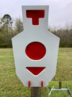Cible de torse en acier AR500 personnalisée en usine, épaisseur 3/8 po, avec pagaies orange réactives, accessoire pour événements d'entraînement tactique en extérieur