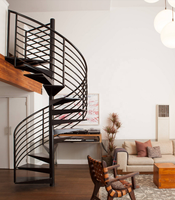 Code du bâtiment VIKO: Escalier en colimaçon moderne intérieur et extérieur à tube rond de style simple