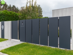 Hàng rào vườn Đen bột tráng Úc Loại 3D Nhôm dọc lưỡi hàng rào - Product Image 2