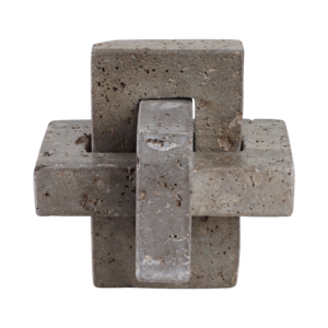 Scultura di cubi intrecciati in pietra, decorazione da tavolo per casa, ufficio, bagno, mensola, tavolino da caffè, ornamenti - Product Image 4