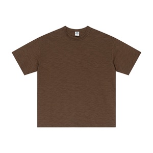 T-shirt tricoté personnalisé de couleur unie pour homme, 100 % coton, décontracté, à manches courtes, coupe classique, respirant, anti-plis, été - Product Image 5